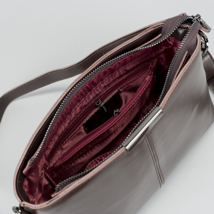 Сумка женская на молнии, 1 отдел, наружный карман, длинный ремень, цвет коричневый