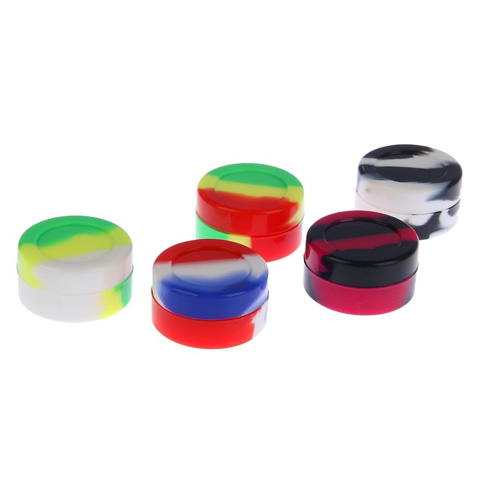 Бокс для хранения табака, силикон, круг, микс 3*3*2 см