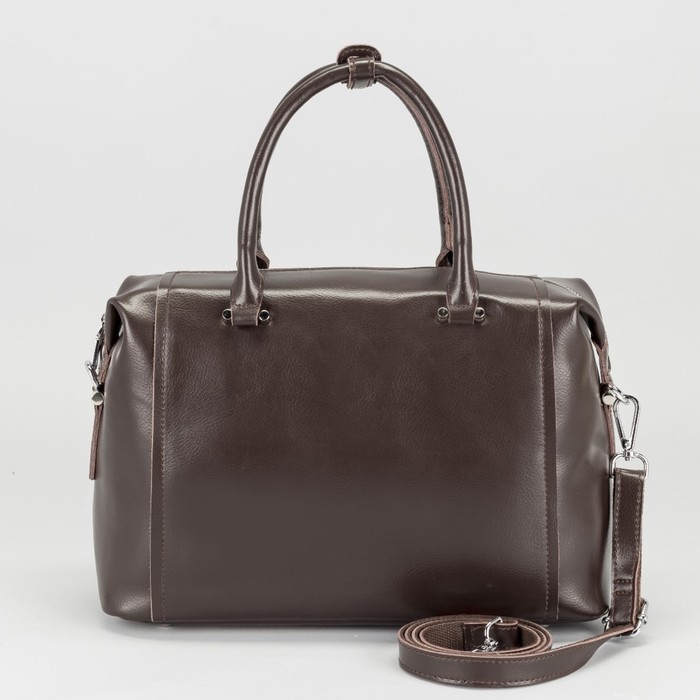 Сумка женская на молнии, 1 отдел, наружный карман, длинный ремень, цвет коричневый