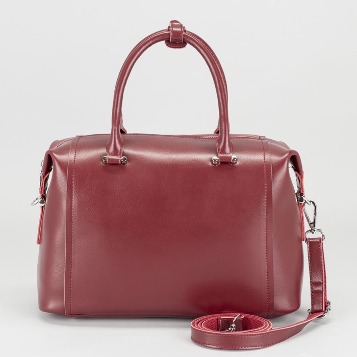 Сумка женская на молнии, 1 отдел, наружный карман, длинный ремень, цвет бордовый