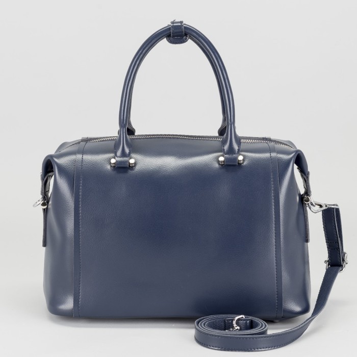 Сумка женская на молнии, 1 отдел, наружный карман, длинный ремень, цвет синий