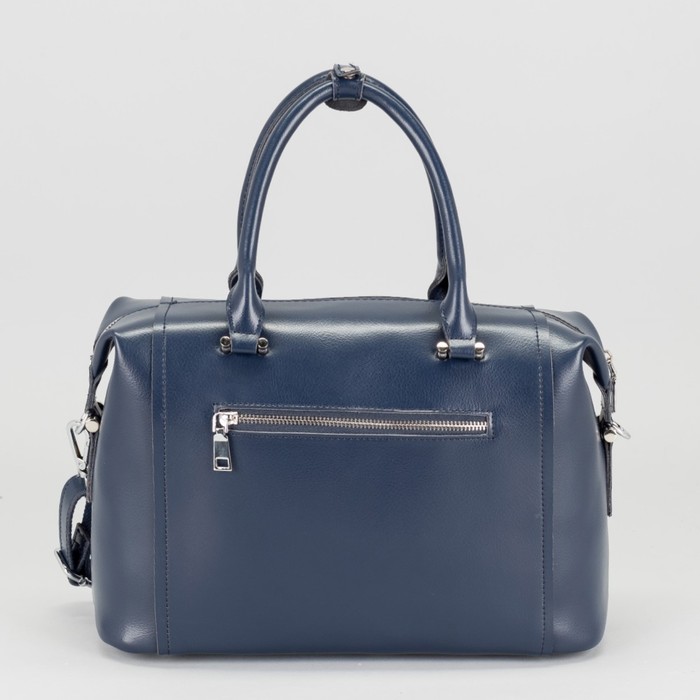 Сумка женская на молнии, 1 отдел, наружный карман, длинный ремень, цвет синий