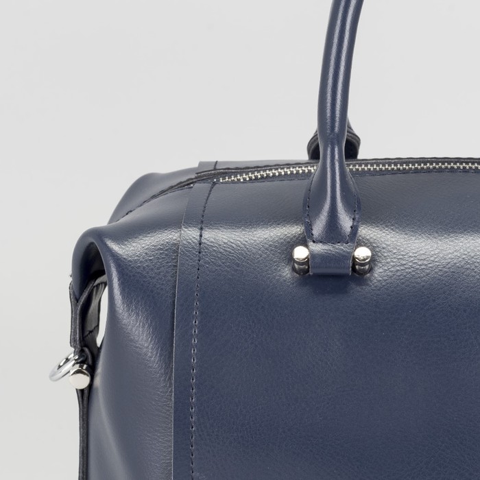 Сумка женская на молнии, 1 отдел, наружный карман, длинный ремень, цвет синий