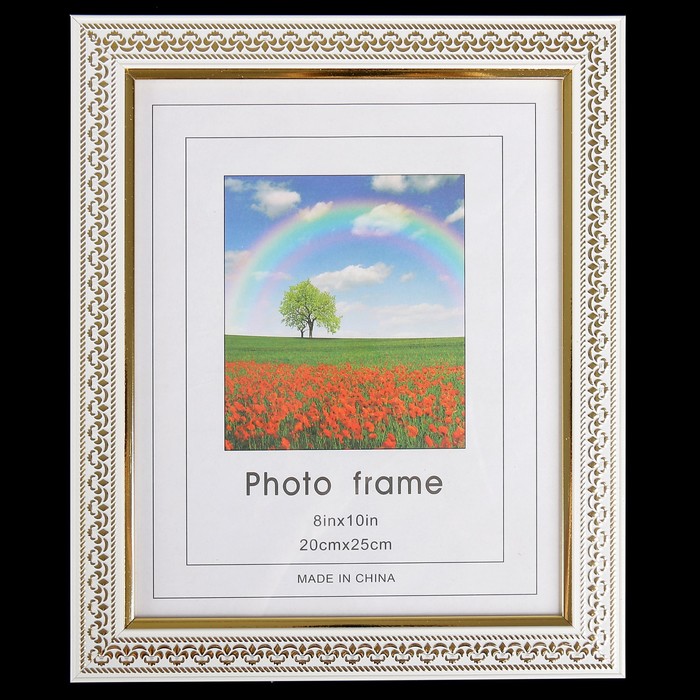 Фоторамка пластик 20х25 см "Аристотель" белая с золотом