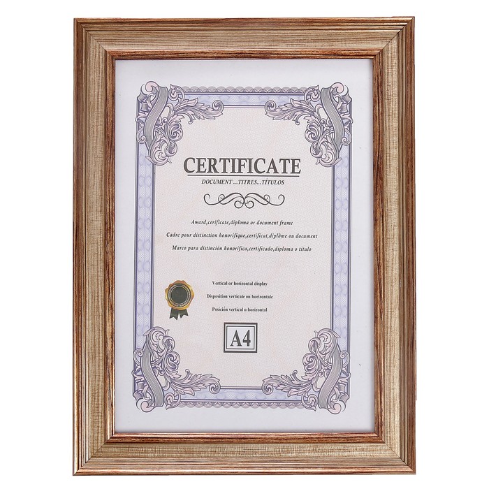 Фоторамка пластик формат А4 "Аристарх" состаренная с золотом