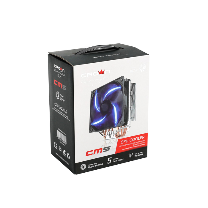 Кулер CROWN для процессора CM-5 PWM, для Intel и AMD, TDP до 187 Ватт, коннектор 4 pin PWM