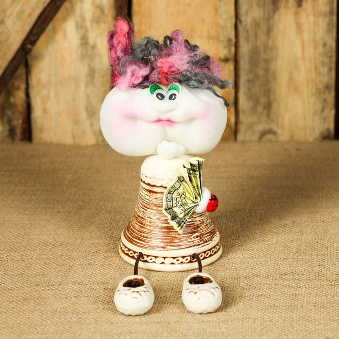 Оберег "Домовой на колокольчике"  90*90*260