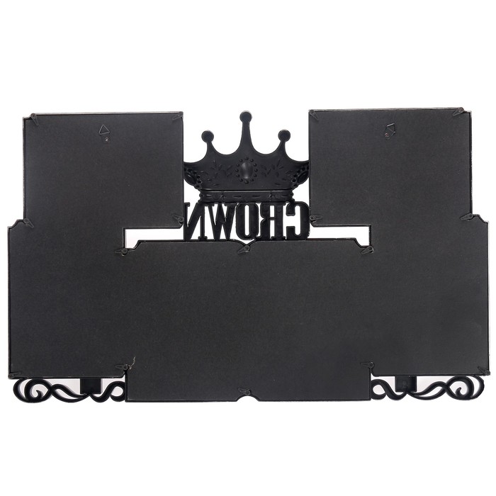 Фоторамка пластик на 6 фото 10х15 см "Корона" серебро 34,5х56 см