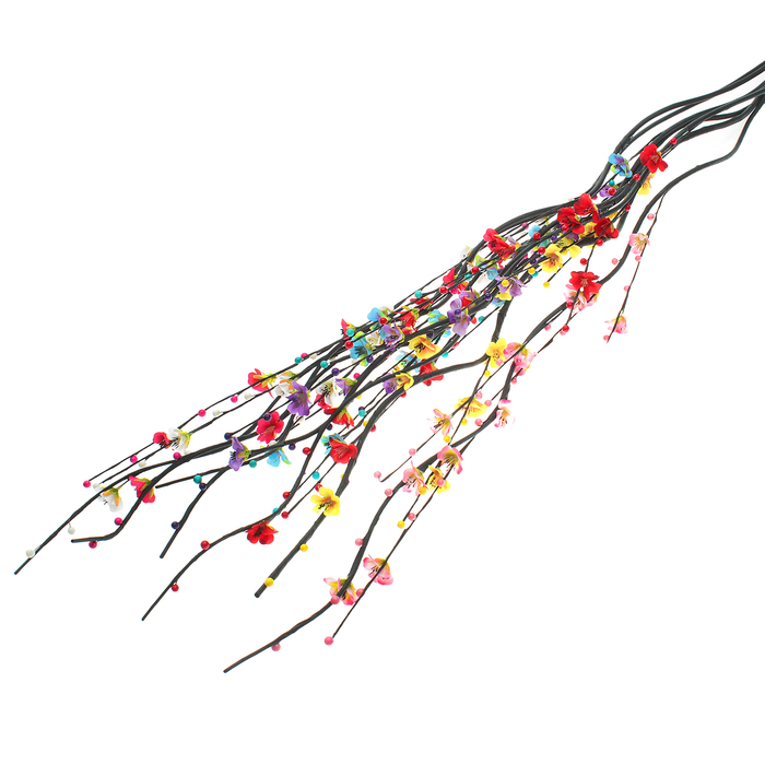 Декор ветка "Шарики и цветочки" 150 см, (цена за штуку) микс