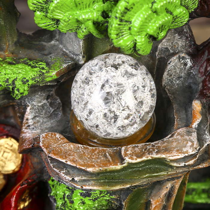 Фонтан настольный полистоун от сети "Водяная мельница в скале" 29х30х18 см