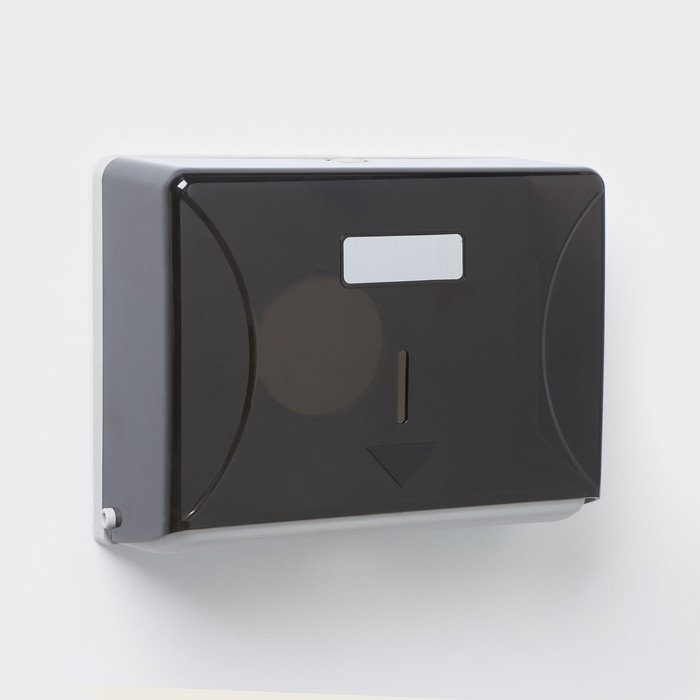 Диспенсер бумажных полотенец в листах, пластик белый, серый