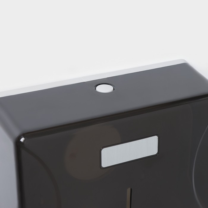 Диспенсер бумажных полотенец в листах, пластик белый, серый