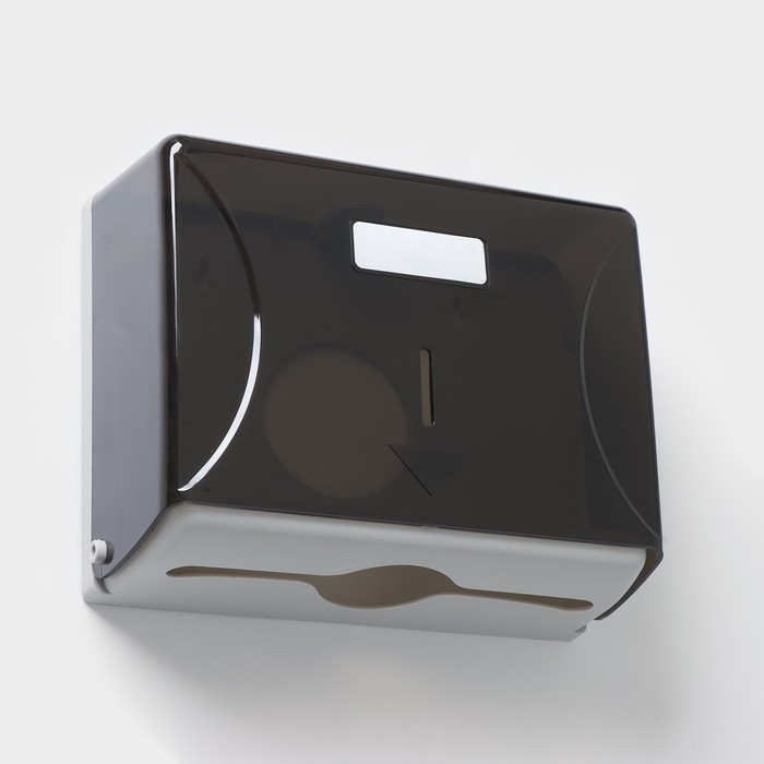 Диспенсер бумажных полотенец в листах, пластик белый, серый