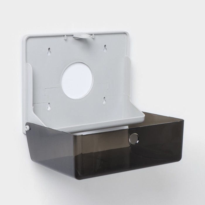 Диспенсер бумажных полотенец в листах, пластик белый, серый