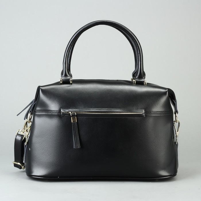 Сумка женская на молнии, 1 отдел, наружный карман, длинный ремень, цвет чёрный