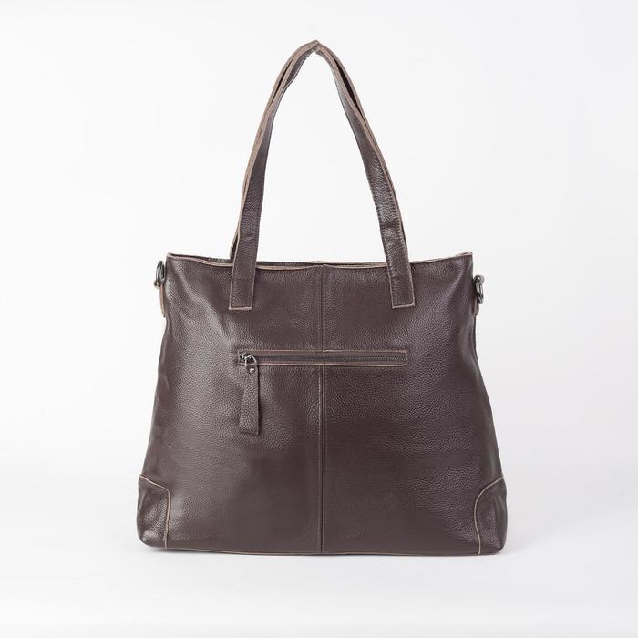 Сумка женская на молнии, 1 отдел с перегородкой, 2 наружных кармана, длинный ремень, цвет коричневый