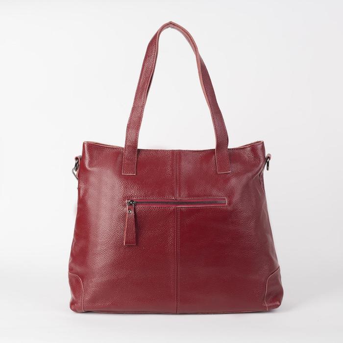 Сумка женская на молнии, 1 отдел с перегородкой, 2 наружных кармана, длинный ремень, цвет красный