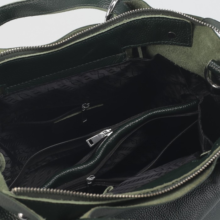 Сумка женская на молнии, 1 отдел, цвет зелёный