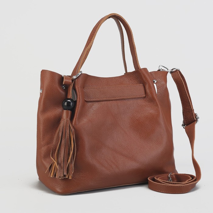 Сумка женская на молнии, 1 отдел, цвет рыжий