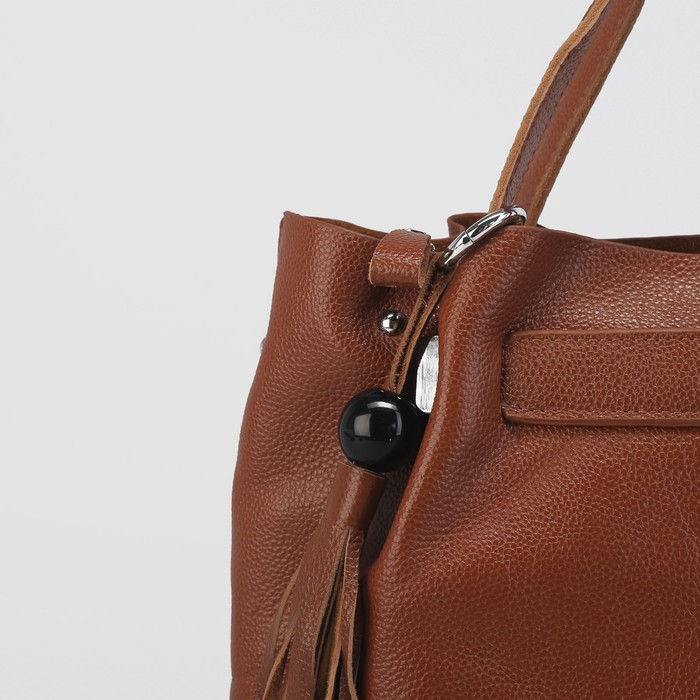 Сумка женская на молнии, 1 отдел, цвет рыжий