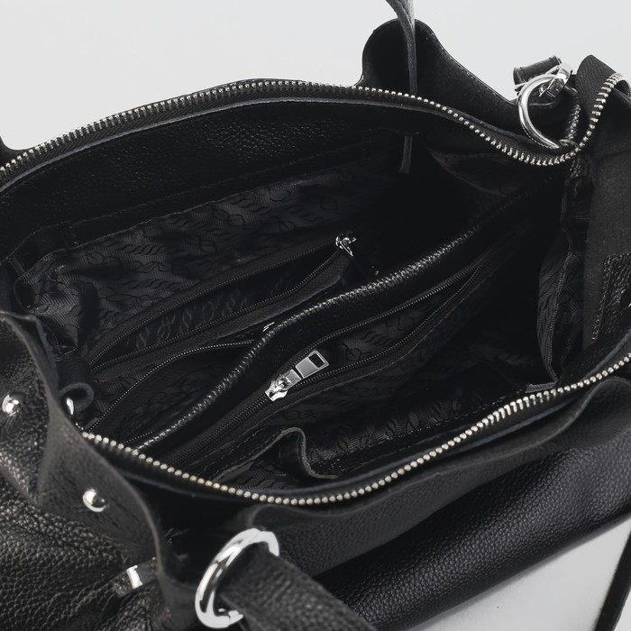 Сумка женская на молнии, 1 отдел, цвет чёрный