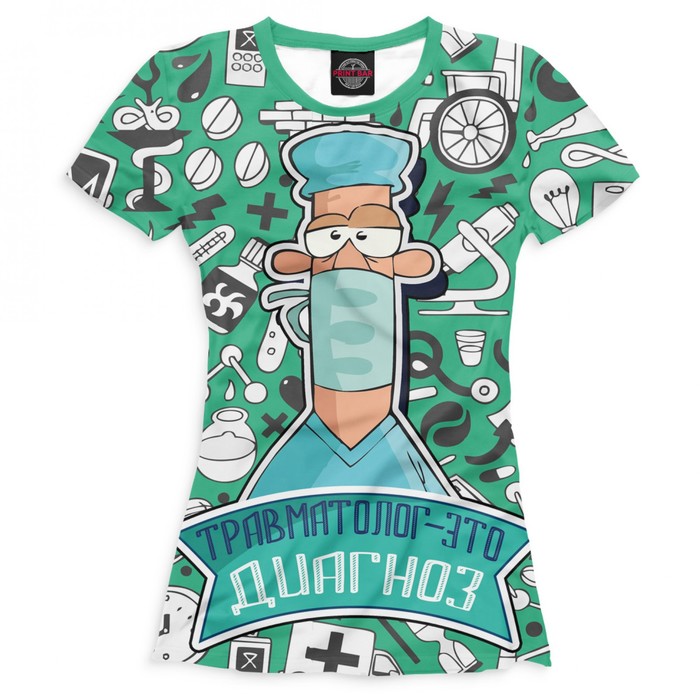 Футболка женская "Травматолог", размер 2XS VRC-257761