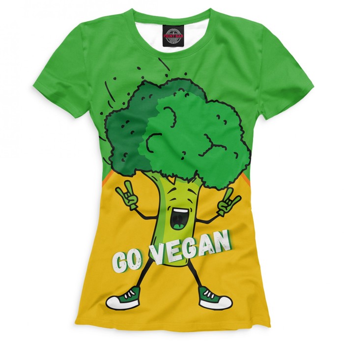 Футболка женская Go Vegan, размер XS VGN-654445