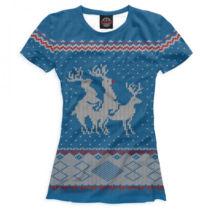 Футболка женская "Очень неприличные олени", размер XL NOV-108933