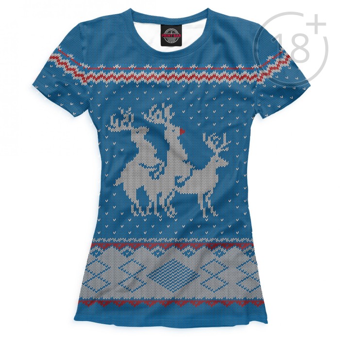 Футболка женская "Очень неприличные олени", размер XXL NOV-108933