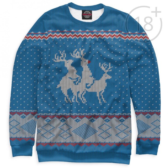 Свитшот женский "Очень неприличные олени", размер M NOV-108933