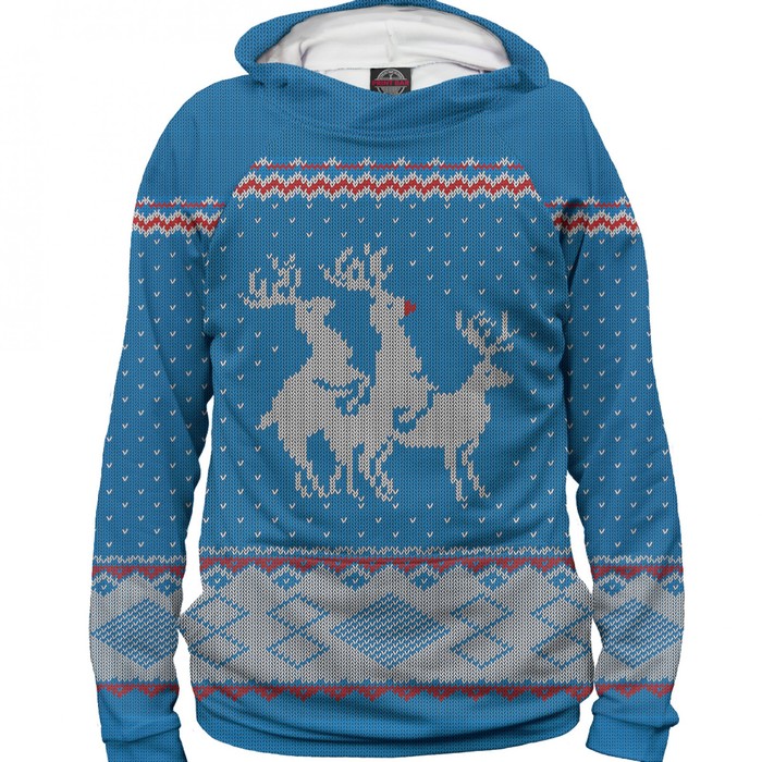 Худи мужское "Очень неприличные олени", размер S NOV-108933