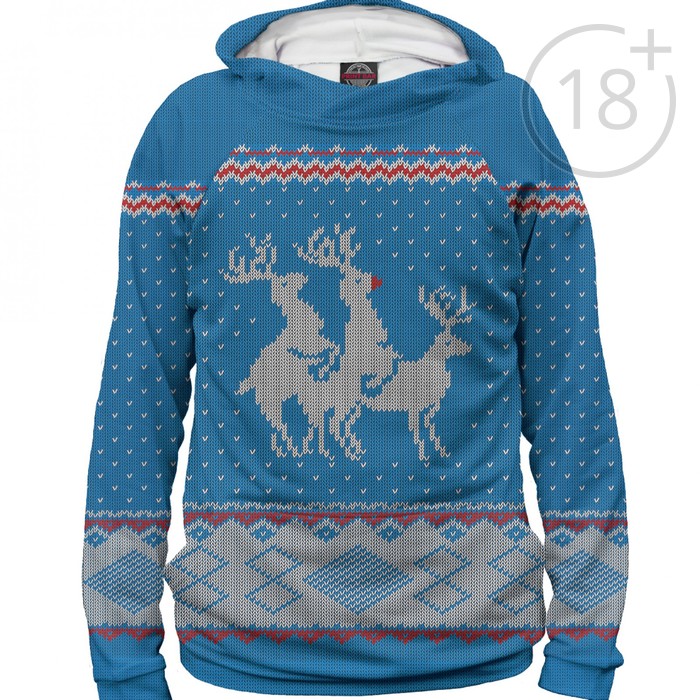 Худи мужское "Очень неприличные олени", размер L NOV-108933