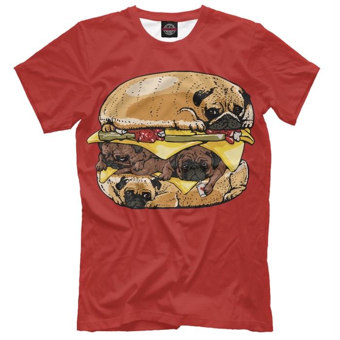 Футболка мужская Dog Burger, размер XXXL EDA-946534