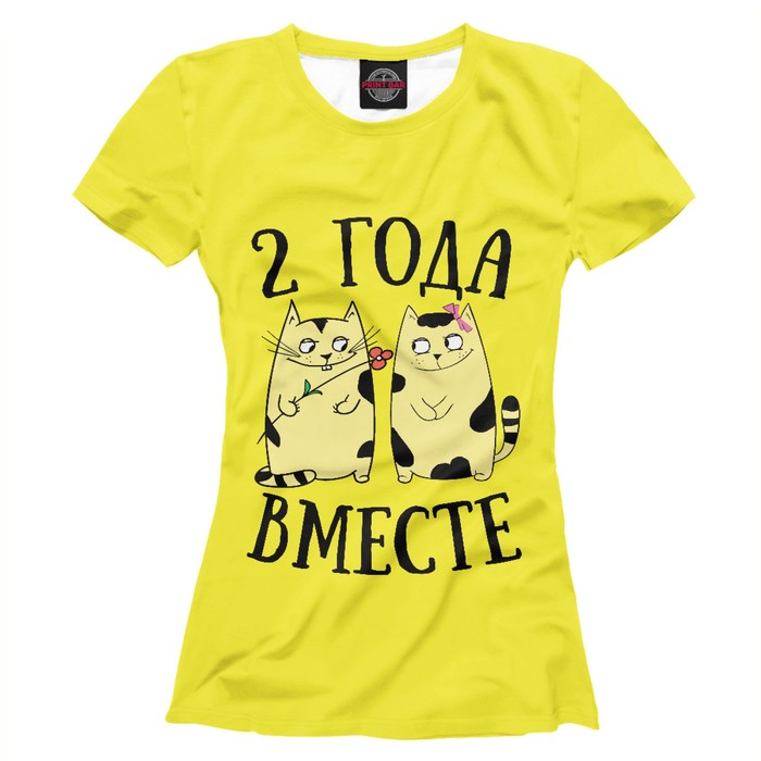 Футболка женская "Два года вместе", размер 5XL 14F-889840
