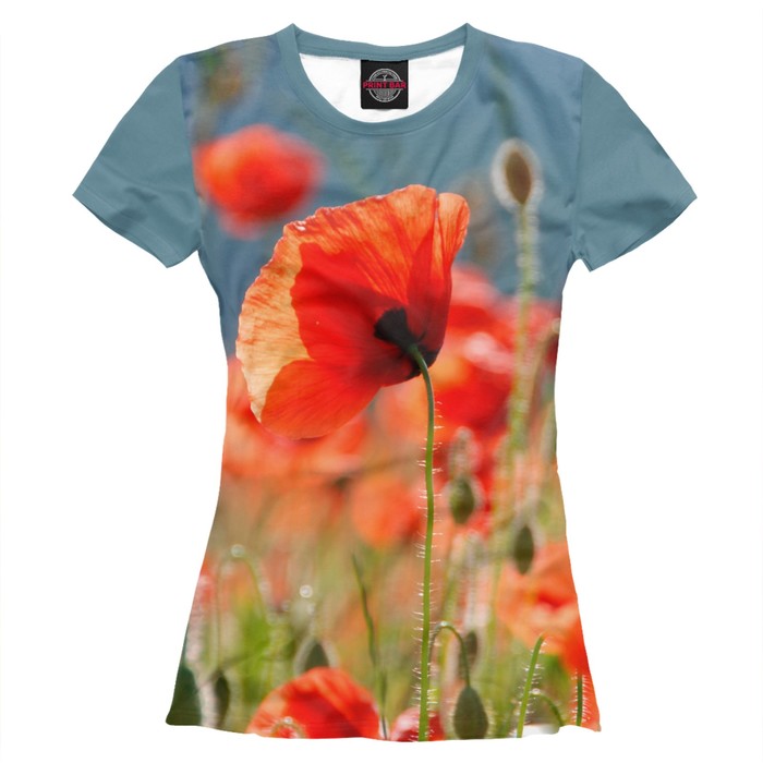 Футболка женская "Маки", размер S CVE-929600