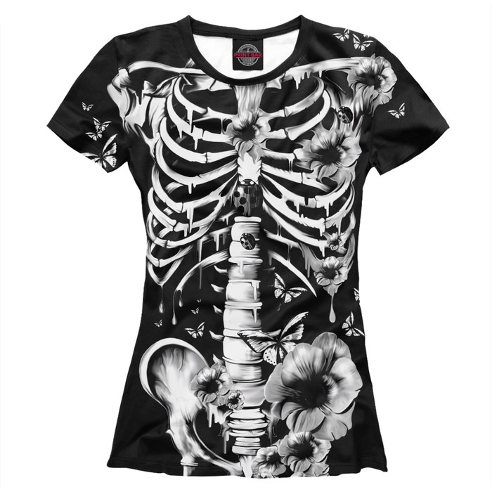 Футболка женская Floral Skeleton, размер XXXL DAR-299228