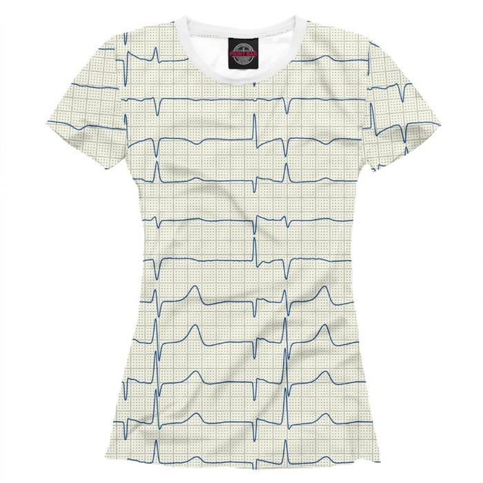 Футболка женская "ЭКГ", размер 2XS VRC-130000