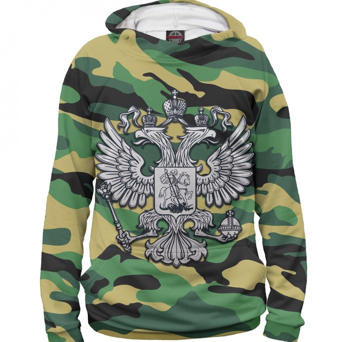 Худи мужское "Герб на камуфляже", размер S 23F-470764