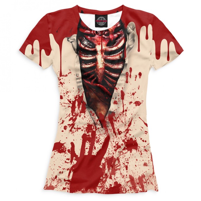 Футболка женская "Грудная клетка", размер XXL HAL-232424