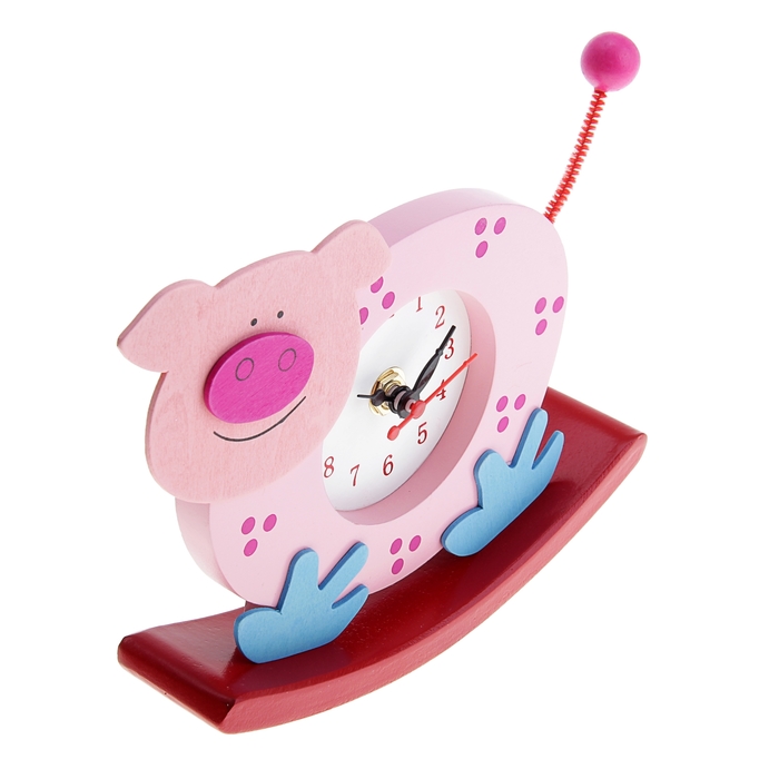 Часы настольные "Зверьки", 19х18 см, микс