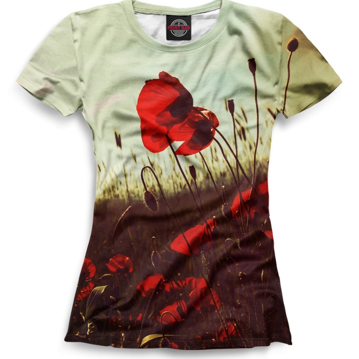 Футболка женская "Цветы", размер 2XS CVE-858958