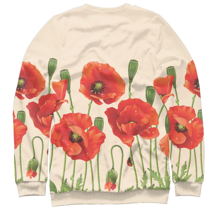 Свитшот мужской "Цветы Маки", размер XS CVE-900942