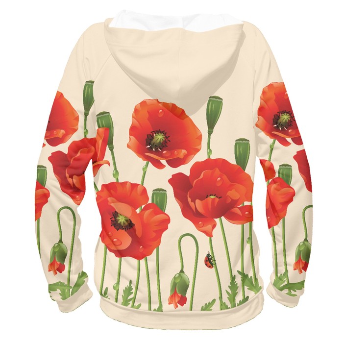 Худи женское "Цветы Маки", размер S CVE-900942