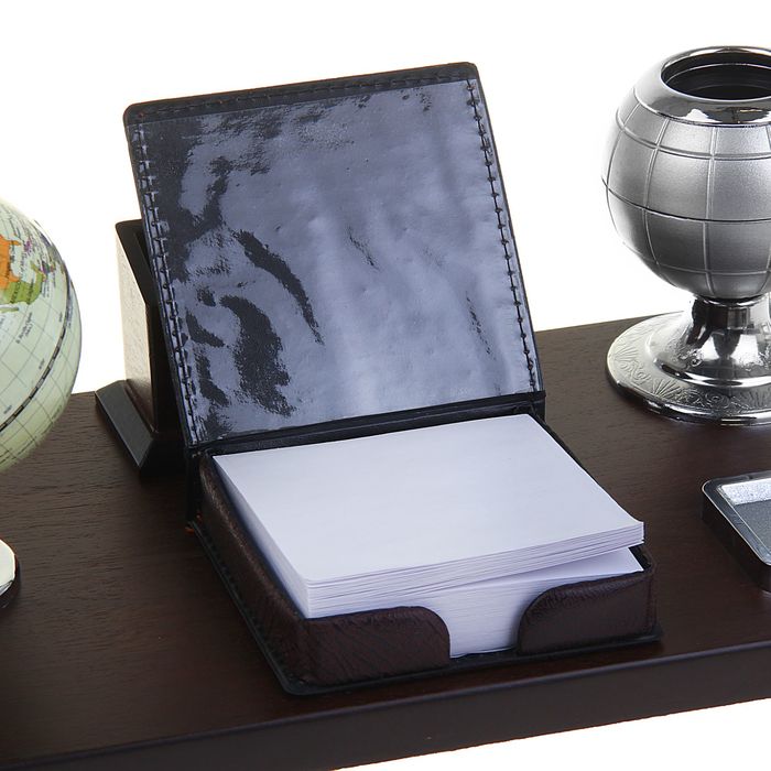 Набор настольный «Успех»: глобус, подставка для ручек, визитница, блок для бумаги, лоток для скрепок