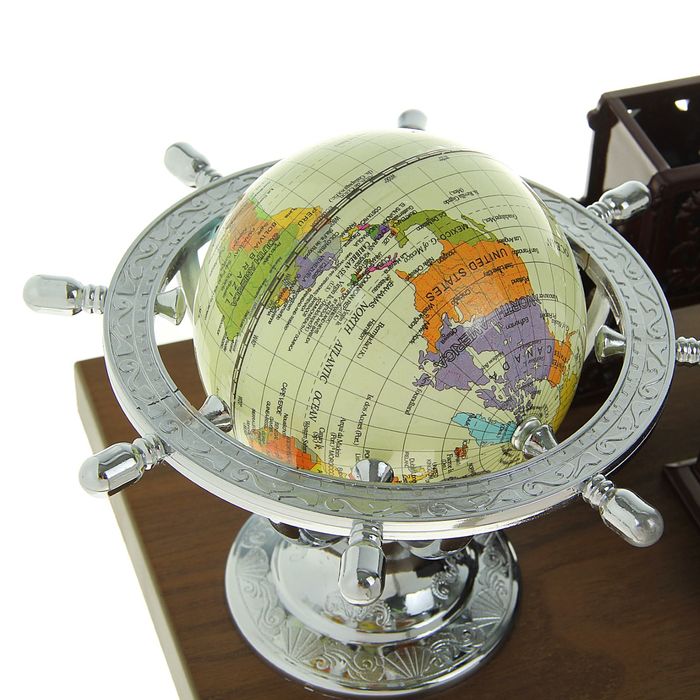 Набор настольный «Античность»: глобус, блок для бумаги и мелочей, визитница, подставка для ручек