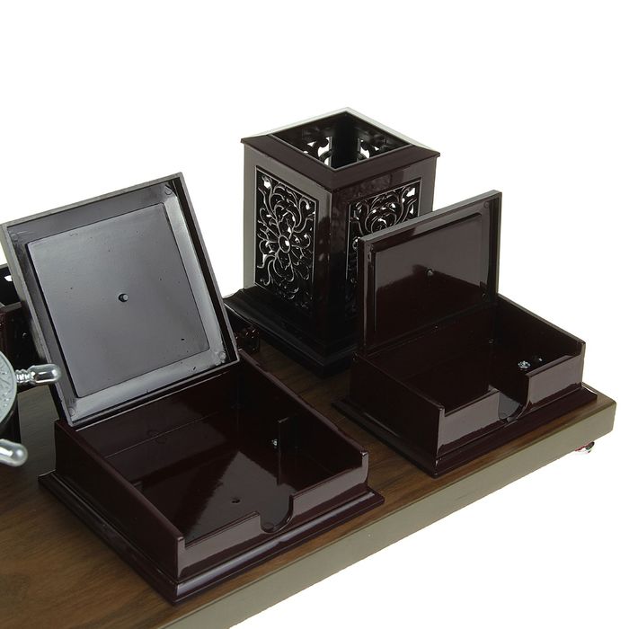 Набор настольный «Античность»: глобус, блок для бумаги и мелочей, визитница, подставка для ручек