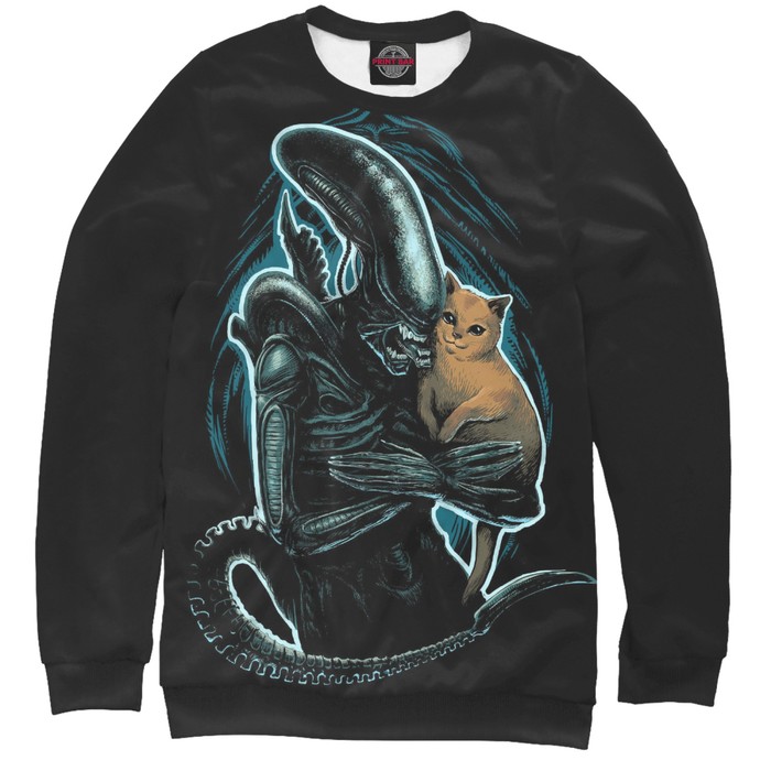Свитшот мужской "Чужой с котиком", размер 5XL HAL-900146