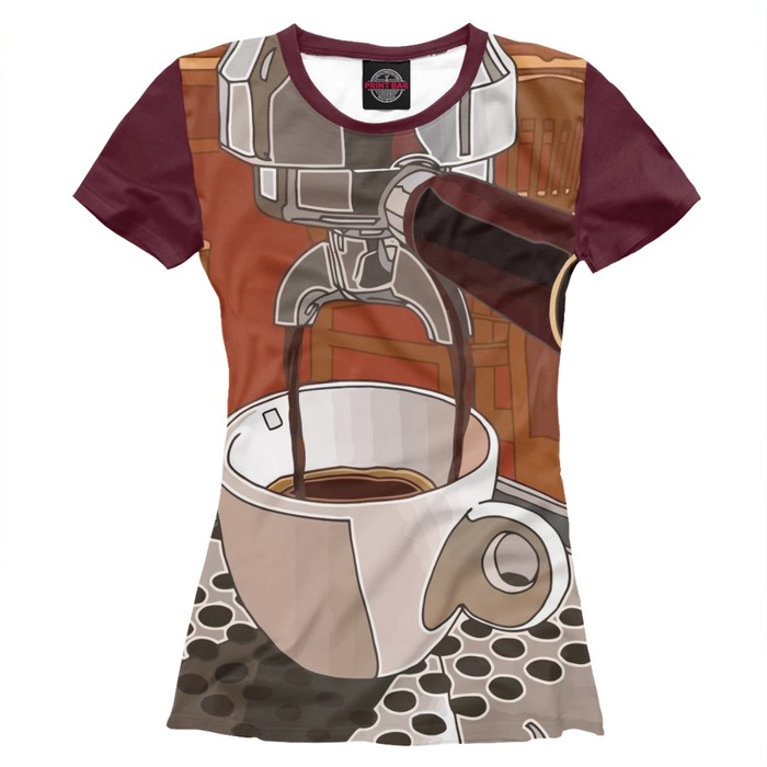 Футболка женская "Кофе машина", размер L BAR-242563