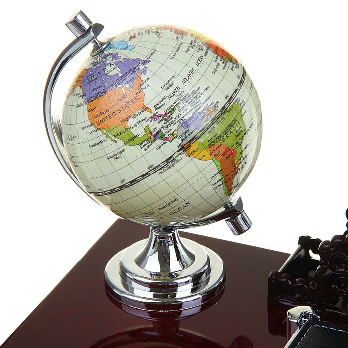 Набор настольный «Визави»: глобус, блок для бумаги, визитница, лупа, нож для писем