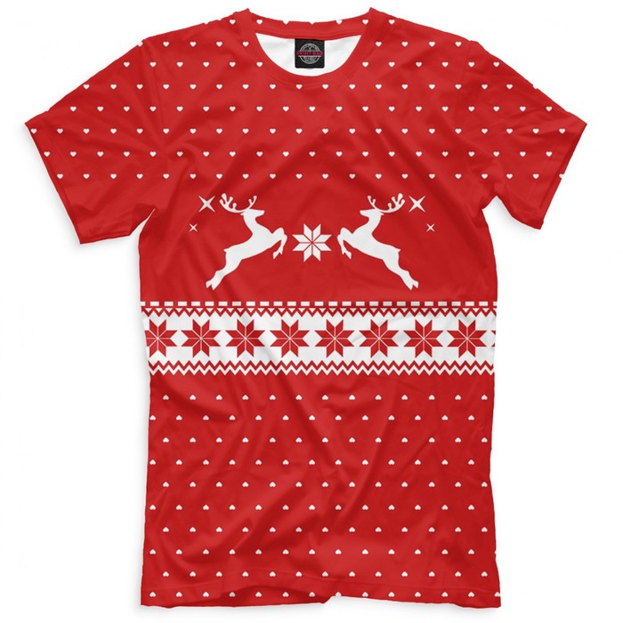 Футболка мужская "Свитер с оленями", размер 4XL NOV-561317